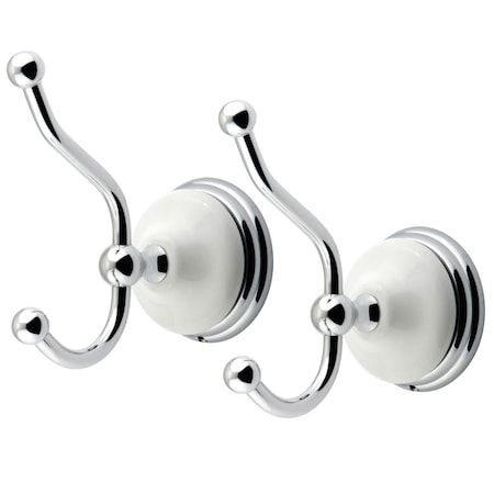 Kingston Brass Victorian 2-Piece Robe Hook, Polished Chrome BAK1117C
